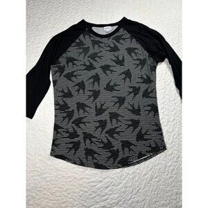 LuLaRoe Black and Gray Long Sleeve Tee